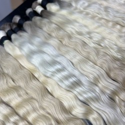 Türk Saçı Virjin 65-70 cm Platin Ombreli Doğal Saç Uzantısı